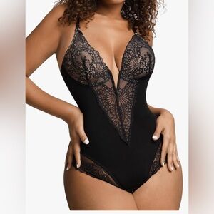 NWT Elegant Black Lace Shape swear Bodysuit